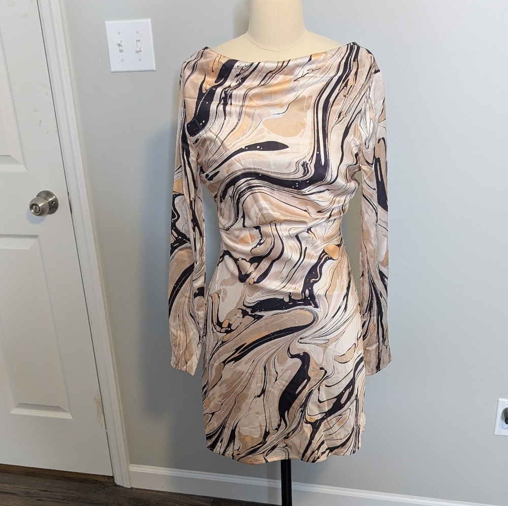 Lost And Wonder Opulance Vintage Retro Marble Print Dress See Description Small - Picture 3 of 11